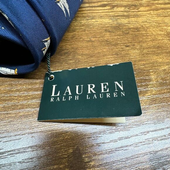 Lauren Ralph Lauren Tie Men's Necktie Sailboat Silk NEW Made in USA Blue - Picture 2 of 9